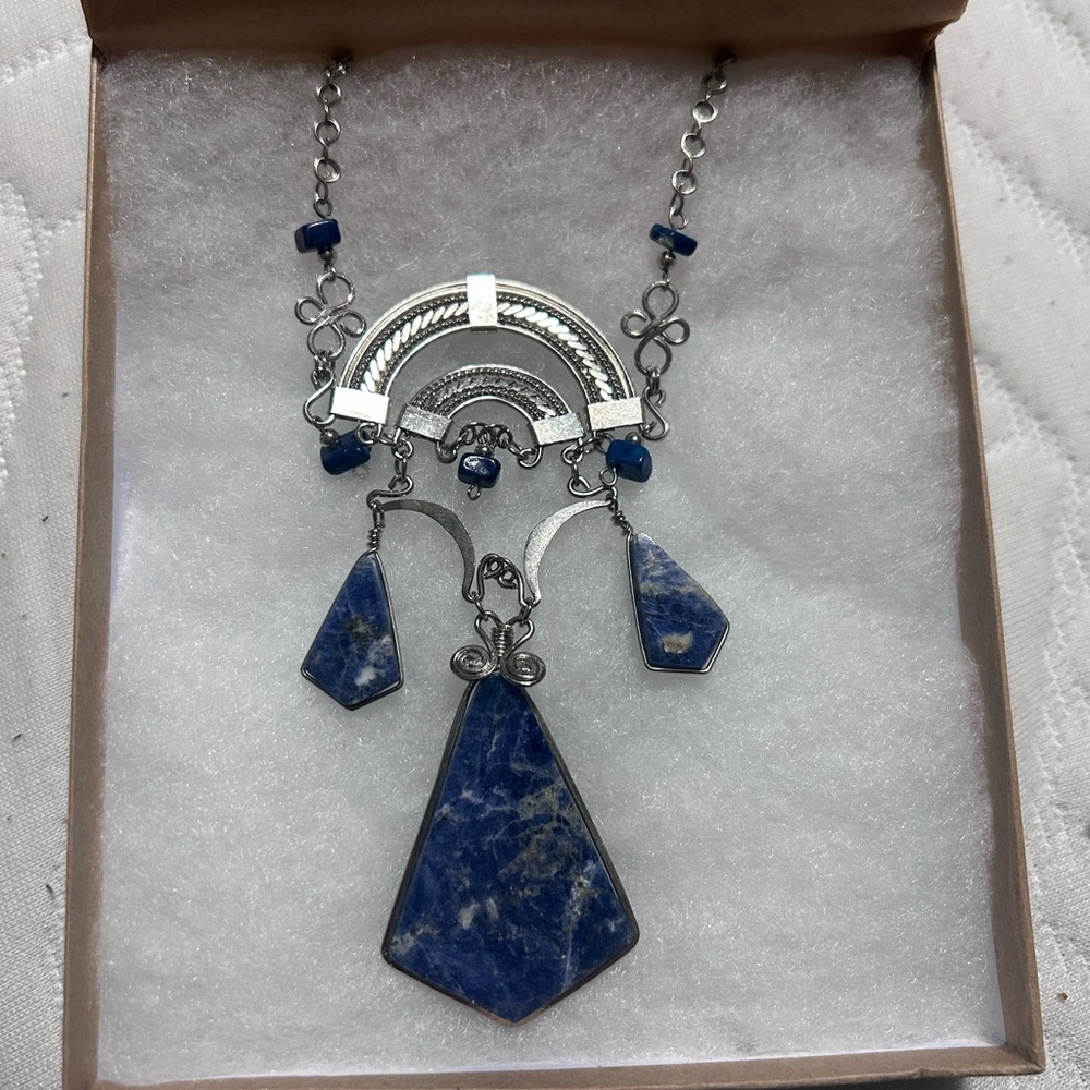 Peruvian Handmade Blue Sodalite Necklace